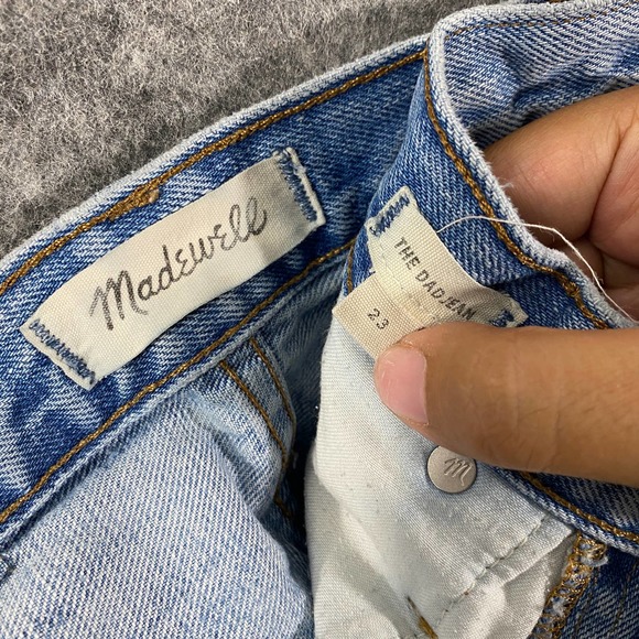Madewell Jeans 23 Dadjean Light Blue High Rise Denim Boyfriend Bleached Edition - Picture 12 of 16